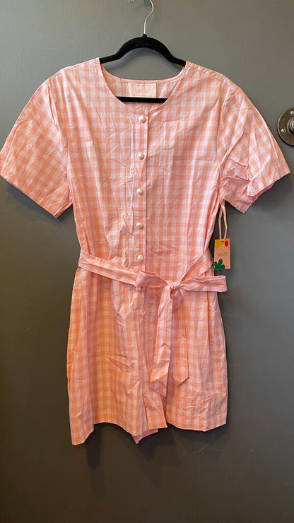 Gingham Pearl Button Romper
