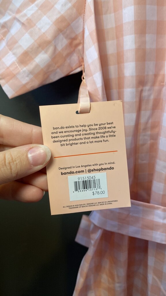 Gingham Pearl Button Romper