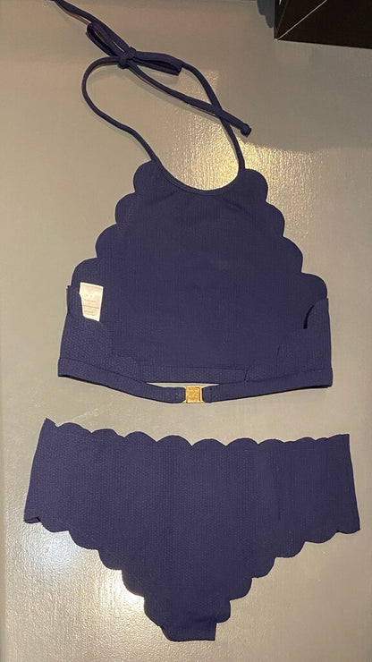Scalloped High Neck Bikini