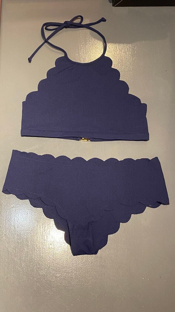Scalloped High Neck Bikini
