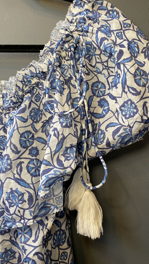 Block Print Ruffle Blouse