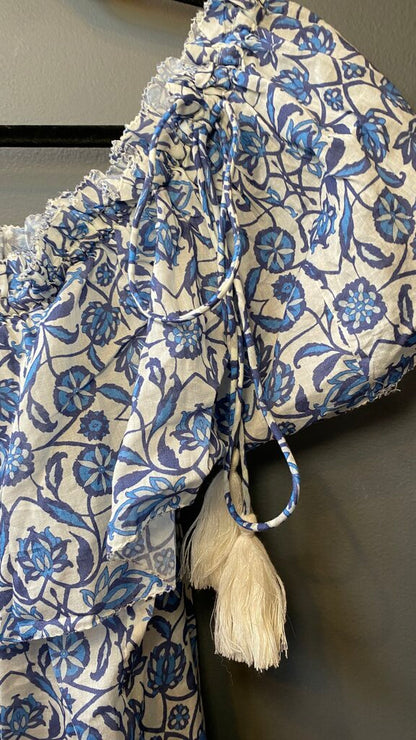 Block Print Ruffle Blouse