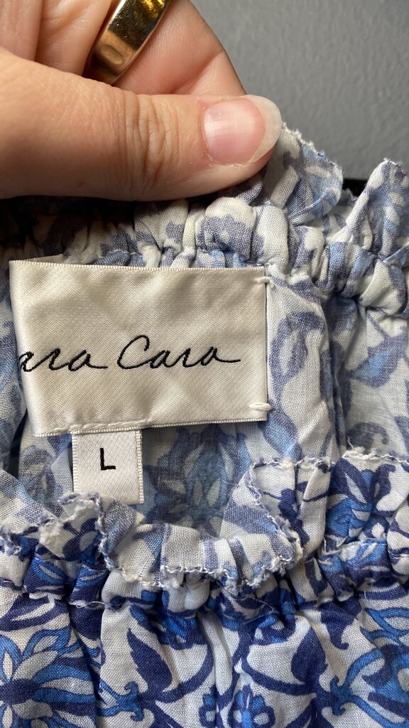 Block Print Ruffle Blouse