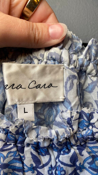 Block Print Ruffle Blouse