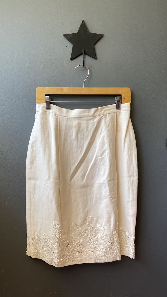 Beaded Embroidered Pencil Skirt