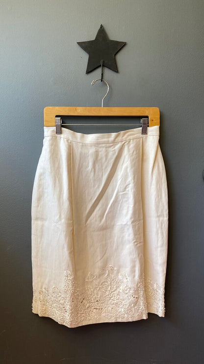 Beaded Embroidered Pencil Skirt