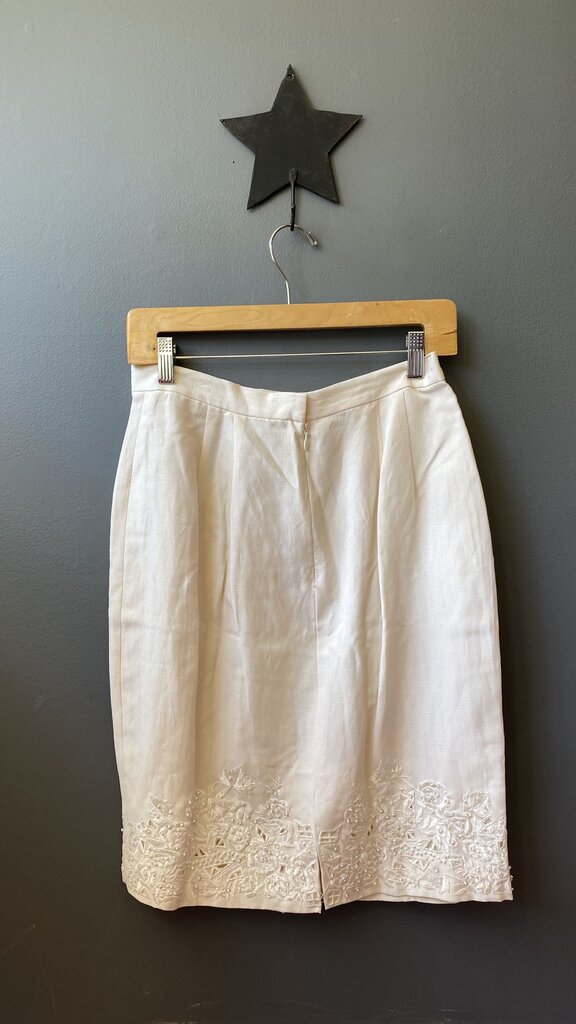 Beaded Embroidered Pencil Skirt