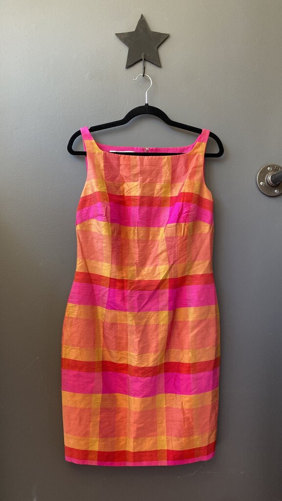 Vintage Silk Plaid Sheath Dress