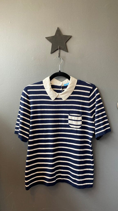 Knit Stripe Collared Top