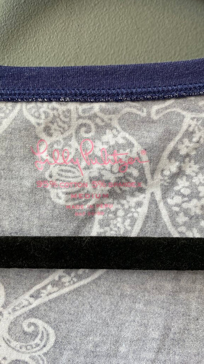 Seahorse Print Vneck Longsleeve Tee