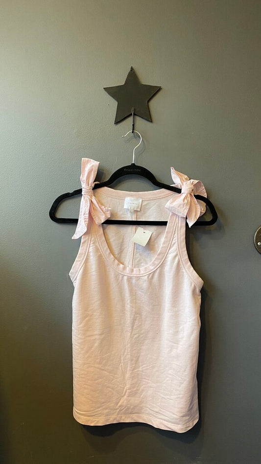 Tie Shoulder Ribbed Tank