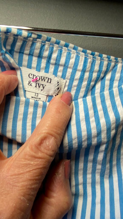 Seersucker Faux Wrap Skort