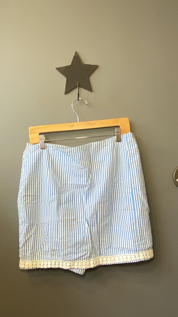 Seersucker Faux Wrap Skort