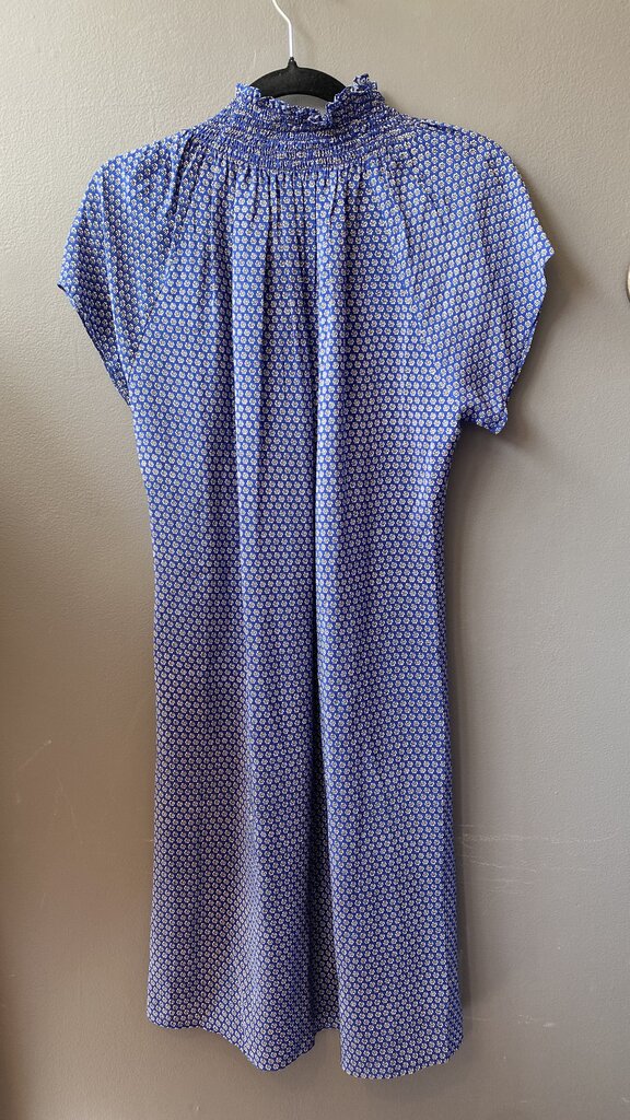 Smock Neck Silk Shift Dress