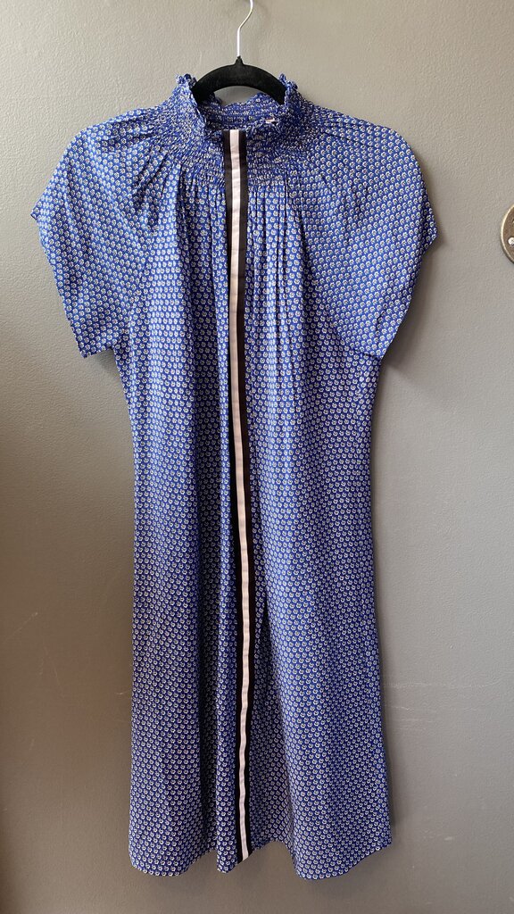 Smock Neck Silk Shift Dress