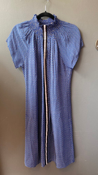 Smock Neck Silk Shift Dress