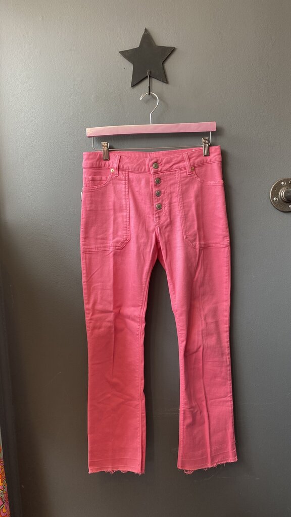 Button Fly Pink Jeans