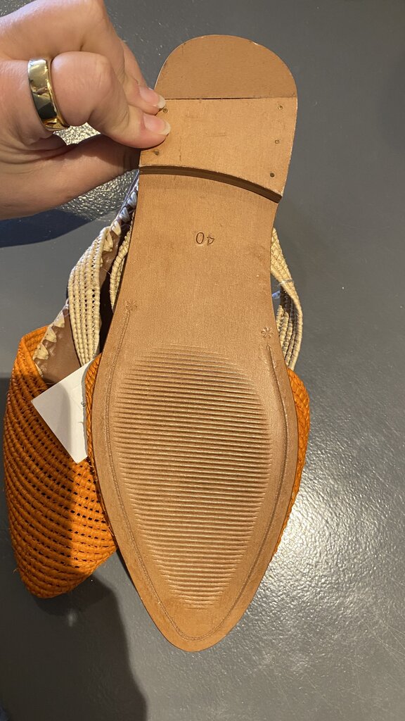 Rattan Maryjane Mule Slides