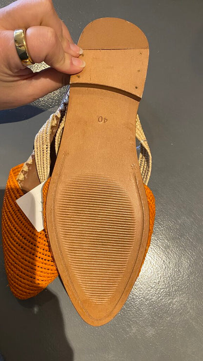 Rattan Maryjane Mule Slides