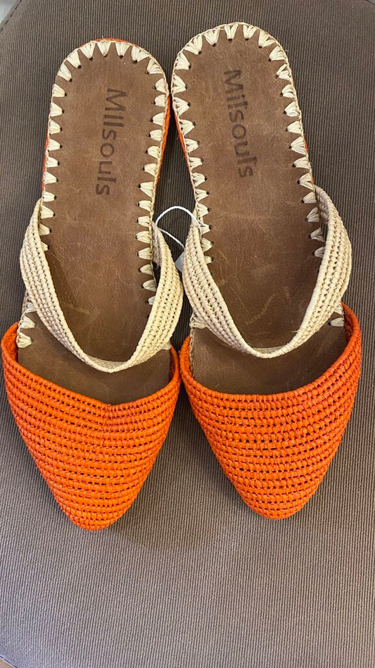 Rattan Maryjane Mule Slides