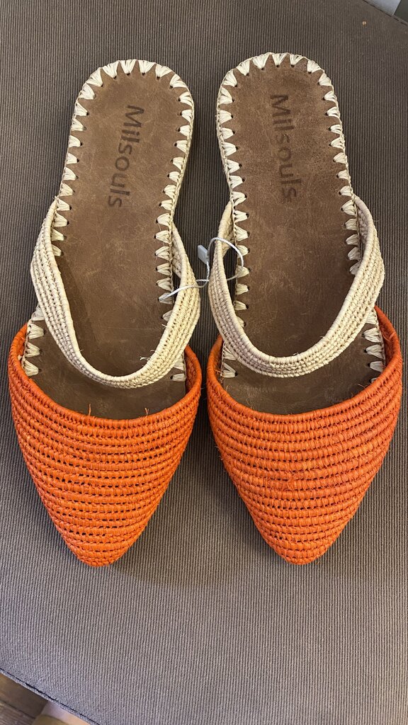 Rattan Maryjane Mule Slides