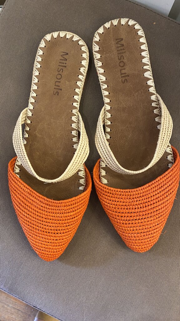 Rattan Maryjane Mule Slides