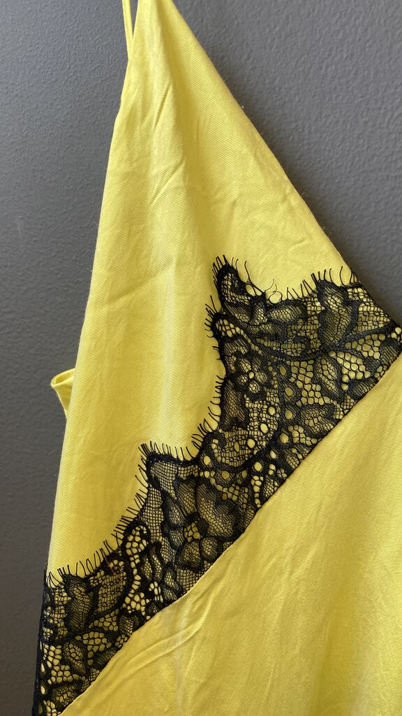 Silk / Rayon Lace Trim Slip Midi Dress