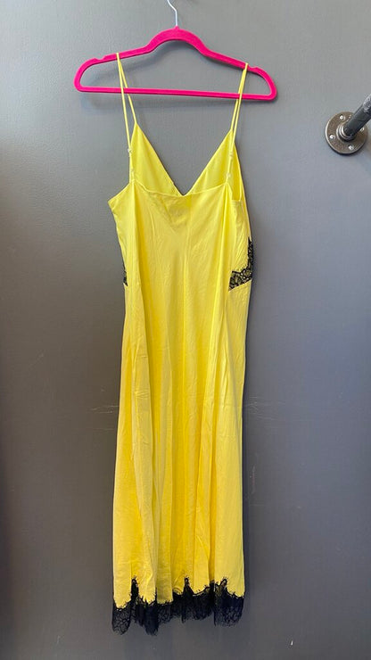 Silk / Rayon Lace Trim Slip Midi Dress