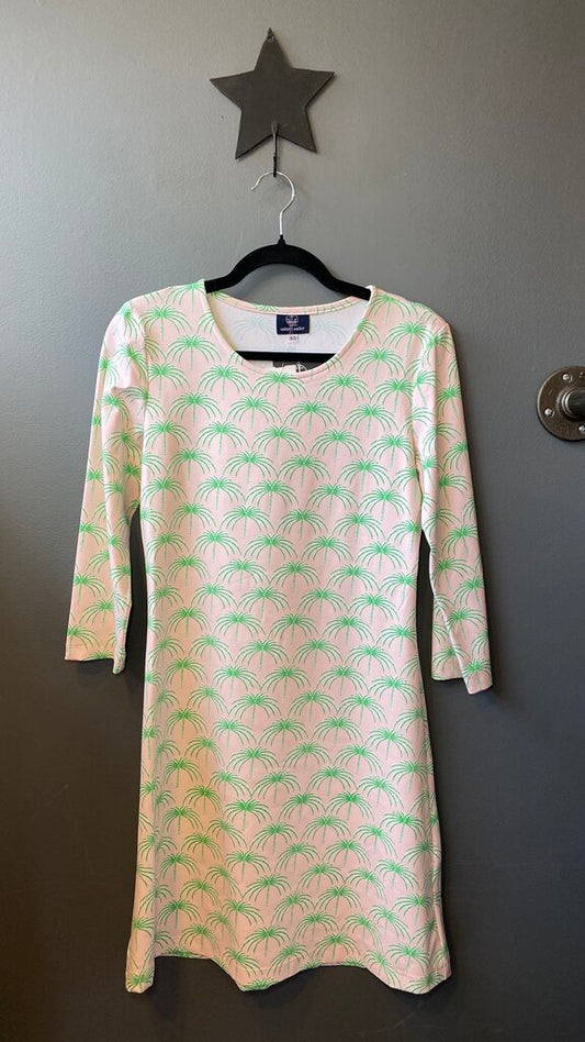 Palm Tree 3/4 Sleeve Dress