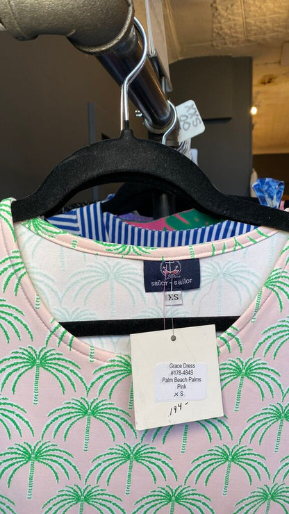 Palm Tree 3/4 Sleeve Dress