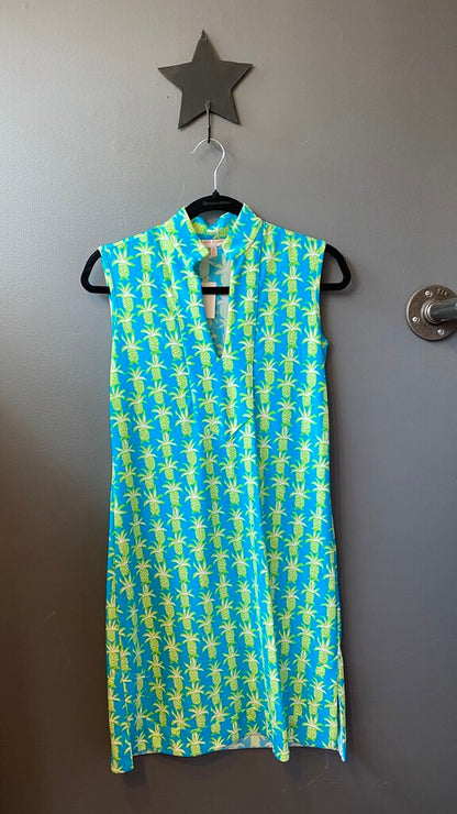 Notch Neck Pineapple Dress