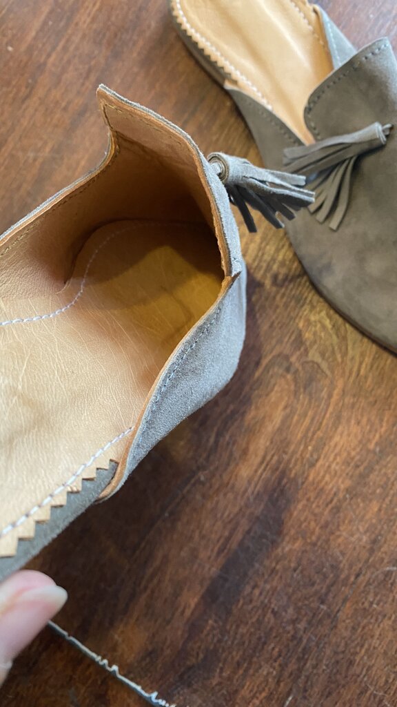 Suede Tassel Mules