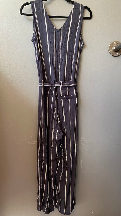 Stripe V Neck Jumpsuit