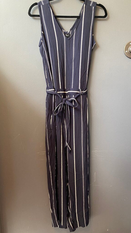 Stripe V Neck Jumpsuit