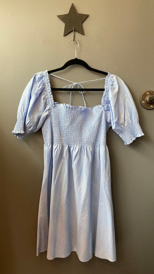 Smocked Puff Sleeve Mini Dress