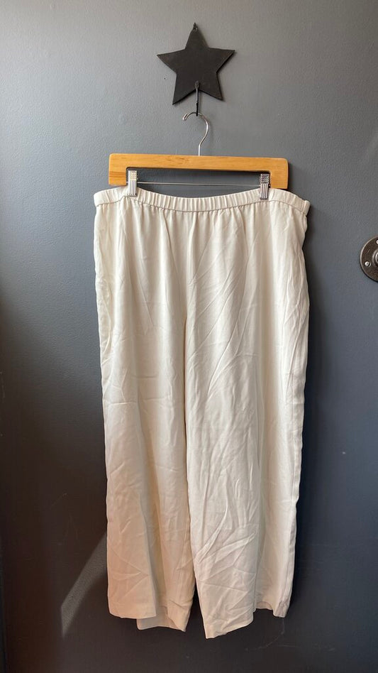 Silk Wide Leg Pull On Pants