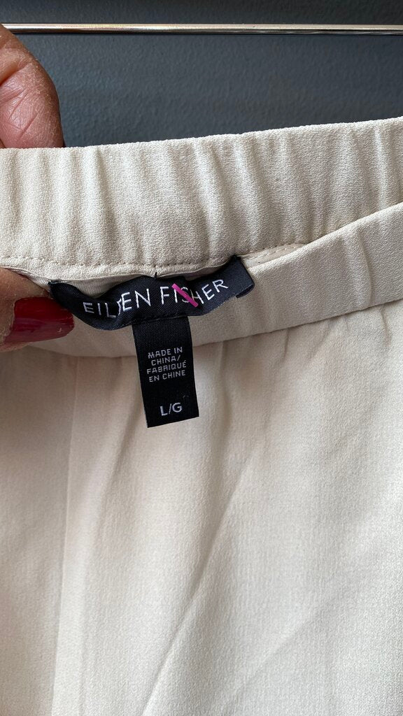 Silk Wide Leg Pull On Pants