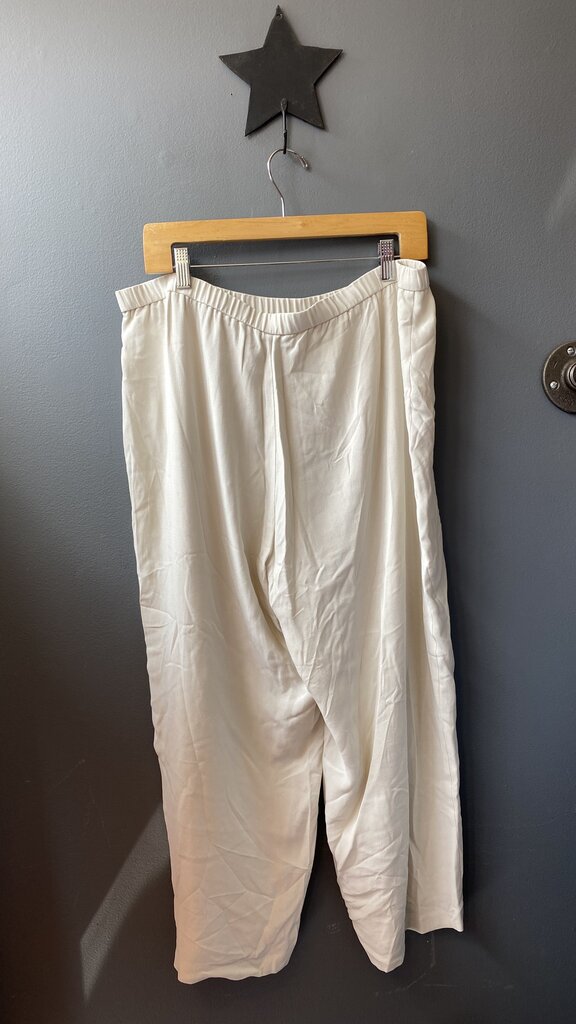 Silk Wide Leg Pull On Pants