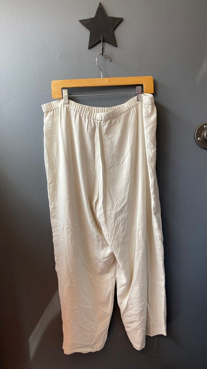 Silk Wide Leg Pull On Pants