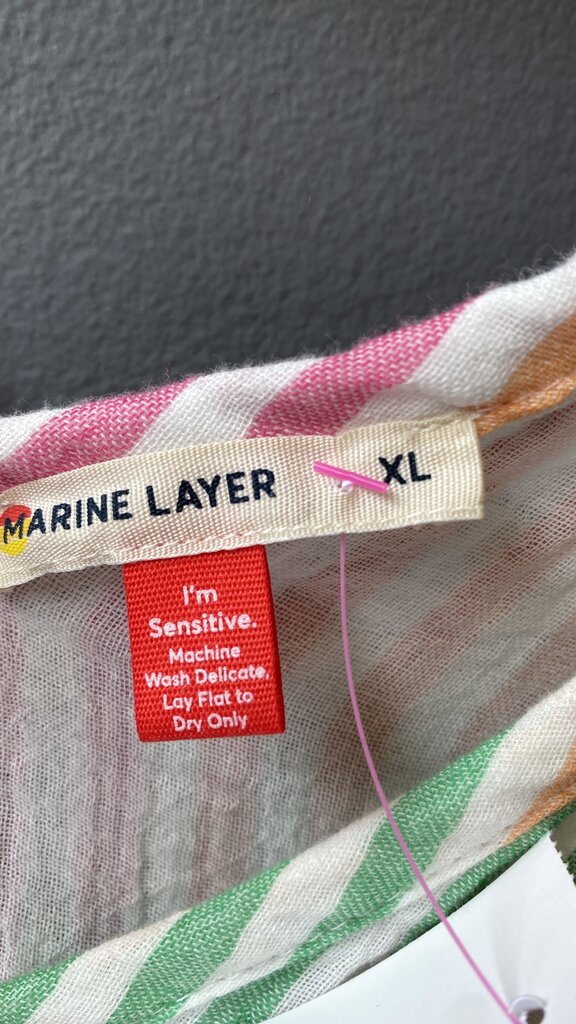 Stripe Gauze Midi Dress