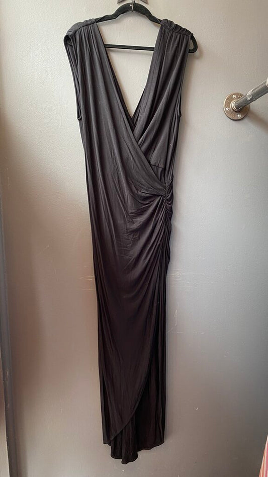 Jersey Romper Slit Midi Dress