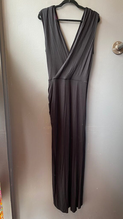 Jersey Romper Slit Midi Dress