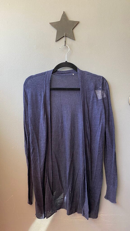 Linen Blend Tissue Open Cardigan Sweater