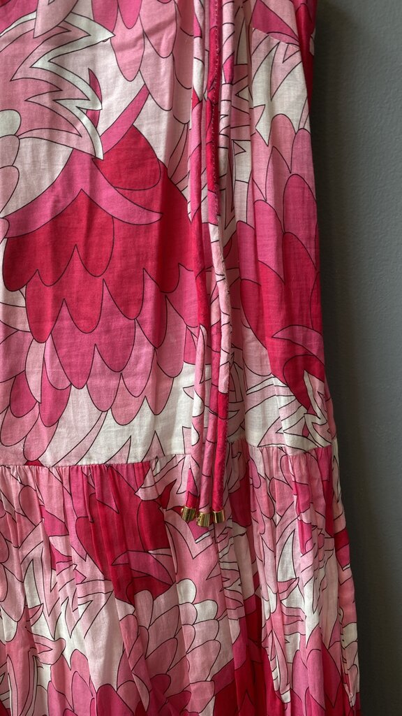 Pink Floral Cotton Maxi Dress