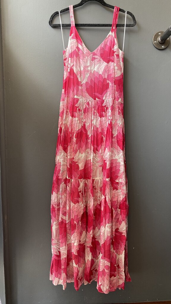 Pink Floral Cotton Maxi Dress