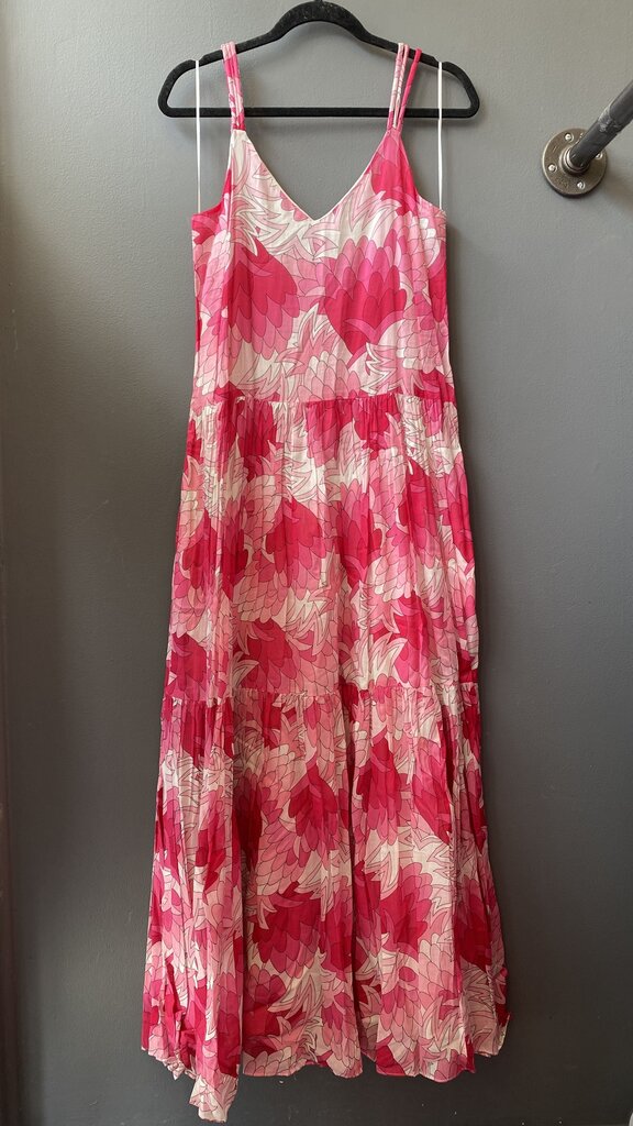 Pink Floral Cotton Maxi Dress