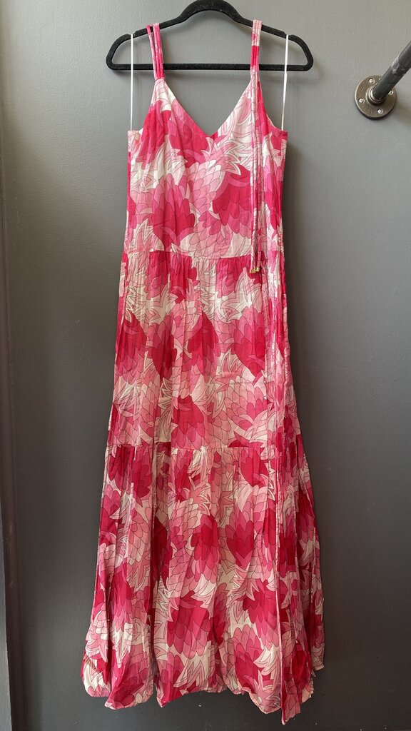 Pink Floral Cotton Maxi Dress