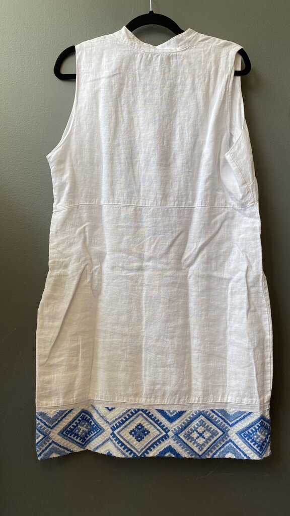 Embroidered Linen Shift Dress
