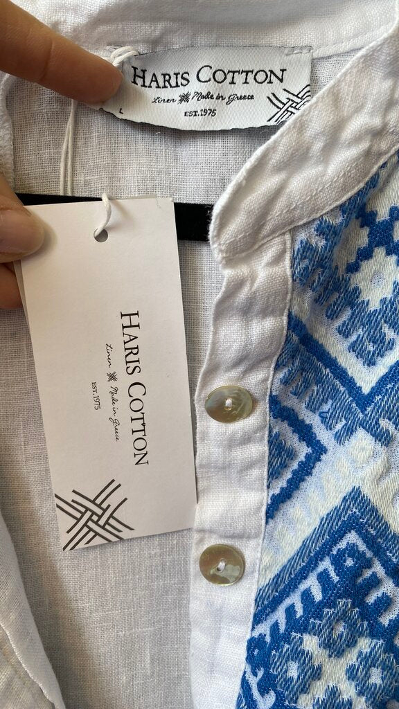 Embroidered Linen Shift Dress