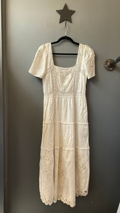 Crochet Lace Cotton Maxi Dress